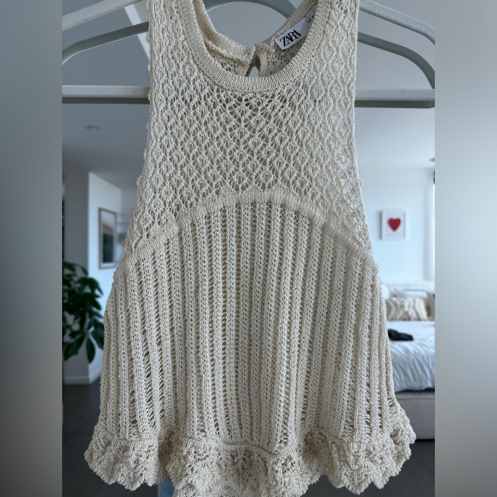 Zara open knit tank